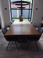 8 eetkamerstoelen, kleur blauw, Ophalen, Gebruikt