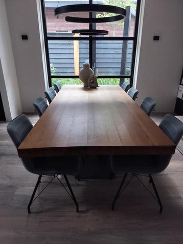 8 eetkamerstoelen, kleur blauw beschikbaar voor biedingen