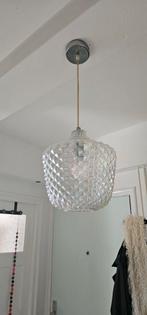 Loods 5 retro glazen  hanglamp zilveren voet, Huis en Inrichting, Ophalen of Verzenden, Zo goed als nieuw