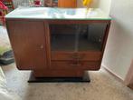 Antiek theekastje met glazen plaat 89 x 41 x 77 cm, Huis en Inrichting, Ophalen, Gebruikt, 50 tot 100 cm, 25 tot 50 cm
