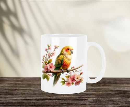 Zonparkiet mok, Huis en Inrichting, Keuken | Servies, Nieuw, Kop(pen) en/of Schotel(s), Overige stijlen, Ophalen of Verzenden