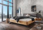 Easton 2-persoonsbed - Massief eiken - hoofdbord Grijs