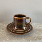 Vintage Kop en Schotel - Bruin Keramiek, Ophalen of Verzenden