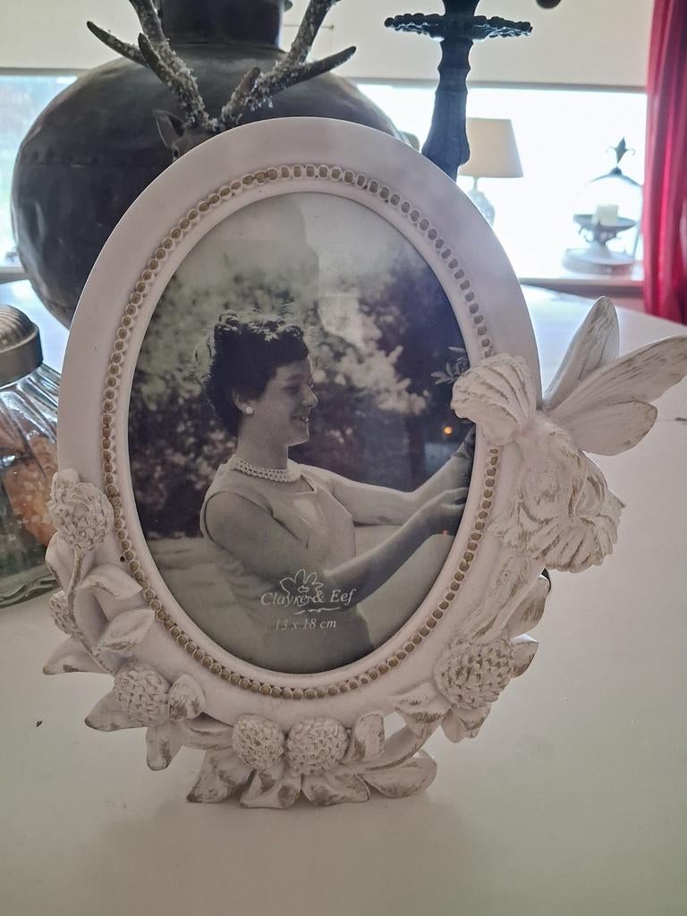 Mooie brocante fotolijstje met elfje, Antiek en Kunst, Curiosa en Brocante, Ophalen