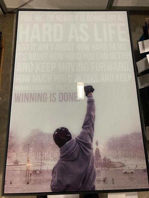 Glasschilderij 80x120cm Rocky Balboa  (met lijst), Antiek en Kunst, Kunst | Schilderijen | Modern, Ophalen of Verzenden