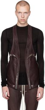 Rick Owens Brown Bauhaus leather vest, Bruin, Maat 48/50 (M), Rick Owens, Ophalen of Verzenden