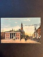 Gelopen ansichtkaart tram Vischmarkt te Groningen (1918), Gebruikt, Ophalen of Verzenden, Tram, Kaart of Prent