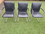 3x eetkamerstoelen, Darcey armstoel Catania Leder, Huis en Inrichting, Stoelen, Ophalen, Gebruikt, Drie, Zwart
