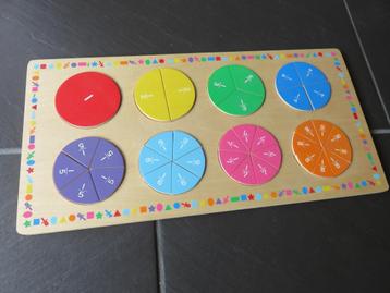 Houten breuken puzzel van 1-8 delen. Breuken leren beschikbaar voor biedingen