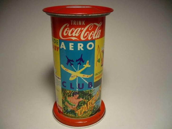 Blikken spaar busje/blikje Duitsland, (Johan Schopper)., Verzamelen, Spaarpotten, Zo goed als nieuw, Object of Gebouw, Metaal of Blik