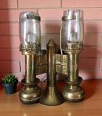 2 Arms industriële wandlamp vintage DLC koper olie lamp kap, Ophalen of Verzenden, Glas, Vintage / klassiek