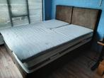 Hoog-laag bed + normale bokspring., Huis en Inrichting, Slaapkamer | Bedden, Ophalen, Verstelbaar, Bruin, Tweepersoons