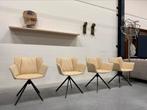 4 Nieuw Label Gustav Jr Draaistoelen leer Design stoel, Huis en Inrichting, Overige kleuren, Nieuw, Leer, Ophalen of Verzenden