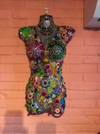Handgemaakt Torso Borstbeeld met Stenen en Kralen Kunstwerk, Ophalen