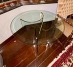 Glazen ronde salontafel, Huis en Inrichting, Tafels | Salontafels, Ophalen, 50 tot 100 cm, 50 tot 75 cm, Rond