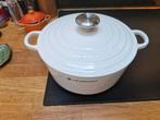 Le Creuset Braadpan 24cm Blanc - 4,2L, Huis en Inrichting, Ophalen of Verzenden, Nieuw, Gietijzer, Koekenpan of Braadpan