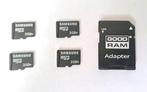4 x Samsung micro sd kaart 2GB met adapter, Audio, Tv en Foto, Fotografie | Geheugenkaarten, SD, Ophalen of Verzenden, Fotocamera
