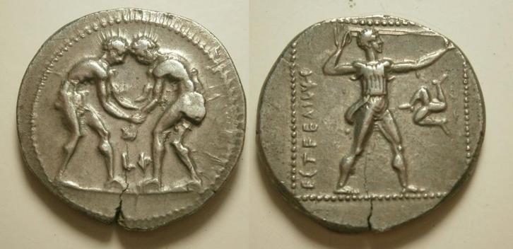 Griekse munt Aspendos - AR Stater - 375-325 BC, Postzegels en Munten, Munten | Europa | Niet-Euromunten, Losse munt, Overige landen