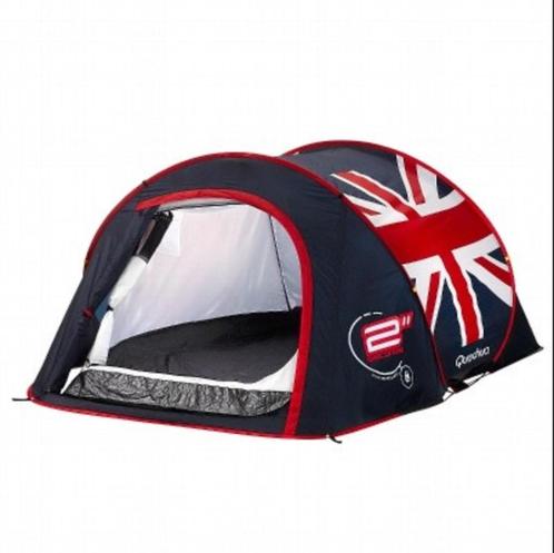 Quechua 2persoons popup Union Jack, Caravans en Kamperen, Tenten, tot en met 2, Zo goed als nieuw, Ophalen