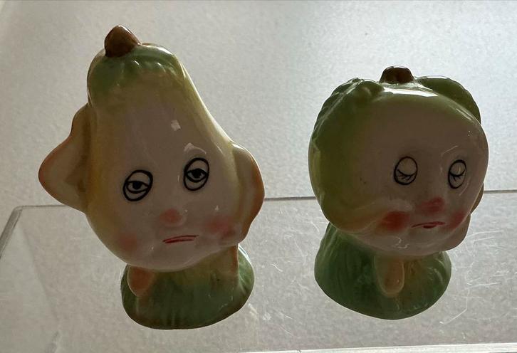 Vintage Peper & Zout Stel met Gezichtjes uit de 50e Jaren., Huis en Inrichting, Keuken | Keukenbenodigdheden, Gebruikt, Verzenden