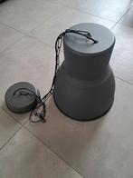 Industriële hanglamp grijs Hectar 38 cm met LED lamp, Ophalen, Gebruikt, Metaal, Minder dan 50 cm