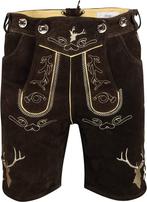 Lederhose maat 44 tm 50 donkerbruin van rundleer (OP=OP), Maat 48/50 (M), Nieuw, Alpenmode, Ophalen of Verzenden