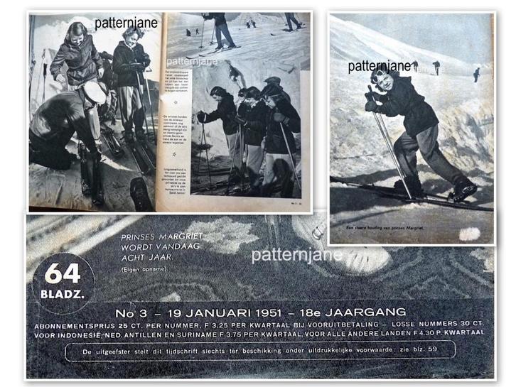 Libelle nr 3 jan 1951 o.a. prinses margriet en Vintage mode, Hobby en Vrije tijd, Breien en Haken, Gebruikt, Breien of Haken, Patroon of Boek