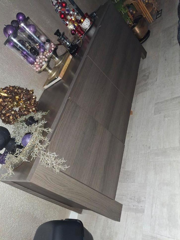 Dressoir kast 4 deurs donkerbruin 2meter breed 79 hoog, Huis en Inrichting, Kasten | Dressoirs, Gebruikt, 200 cm of meer, 75 cm of meer