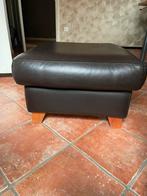 Leren poef / hocker, Ophalen of Verzenden, Zo goed als nieuw, Vierkant, 50 tot 75 cm