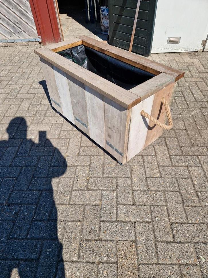 Bloemenbak bloembak van steigerhout op wielen, Tuin en Terras, Bloembakken en Plantenbakken, Nieuw, Hout, 60 cm of meer, 60 tot 100 cm