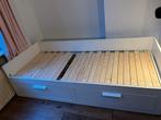 Ikea Brimnes - bed uitschuifbaar naar 2 persoonsbed, 90 cm, Eenpersoons, Wit, Ophalen of Verzenden