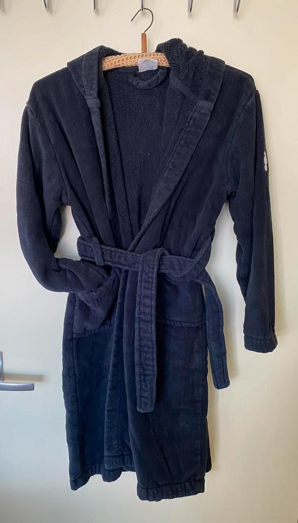 Stoere zwarte Seahorse badjas maat 158/164, Huis en Inrichting, Badkamer | Badtextiel en Accessoires, Zo goed als nieuw, Zwart