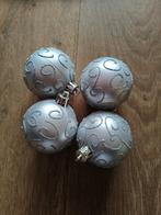 Kerstballen zilver met glitter, Ophalen of Verzenden, Zo goed als nieuw
