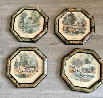 oude schilderijen prenten vier jaargetijden retro  beschikbaar voor biedingen