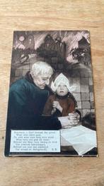 Oude ansichtkaart Biddende Opa en meisje in klederdracht, Ophalen of Verzenden, 1920 tot 1940, Ongelopen