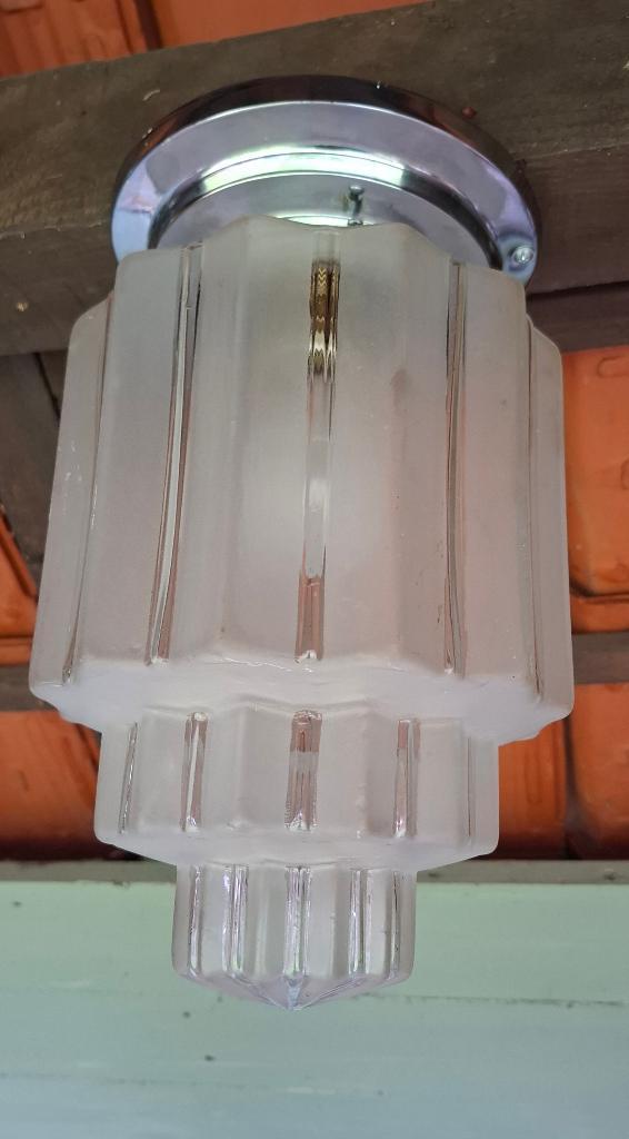 Art deco plafondlamp/oude skyscraper plafonniere, Antiek en Kunst, Curiosa en Brocante, Ophalen of Verzenden