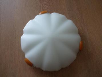 Plafondlamp, pastelgroen matglas, golvende vormgeving beschikbaar voor biedingen