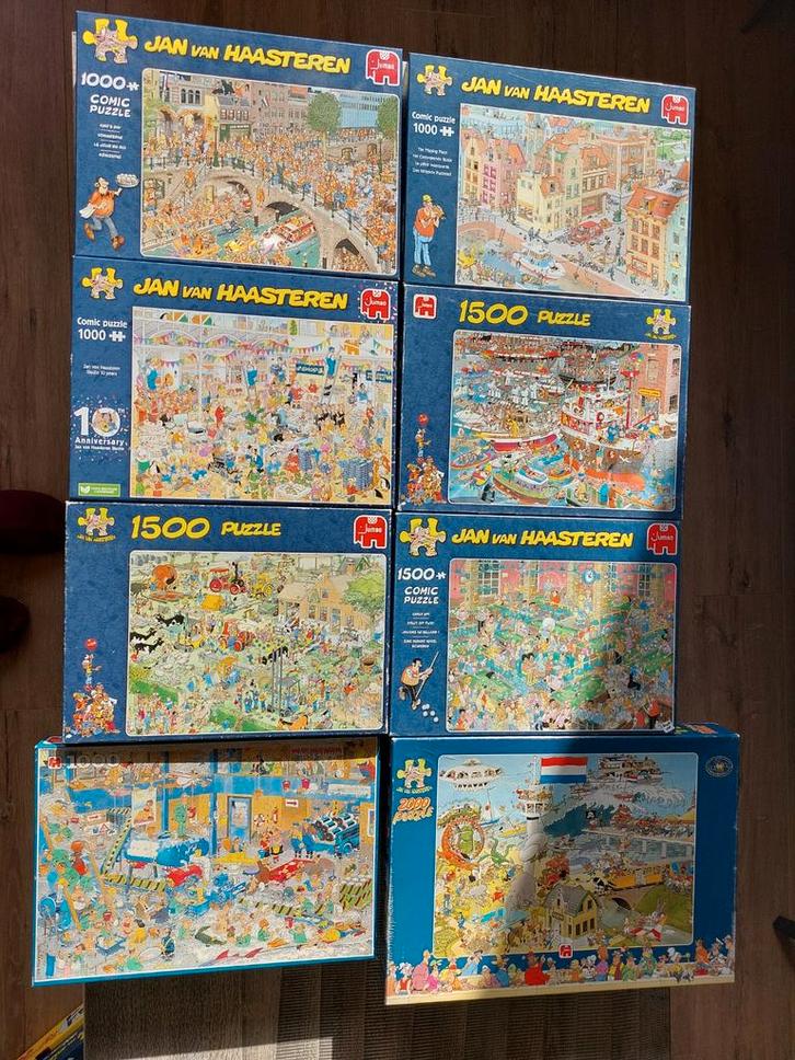 7x Jan van Haasteren puzzels, Hobby en Vrije tijd, Denksport en Puzzels, Zo goed als nieuw, Legpuzzel, Meer dan 1500 stukjes, Ophalen