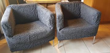 Ikea Klapsta stoeltjes met grijze stoelhoezen beschikbaar voor biedingen