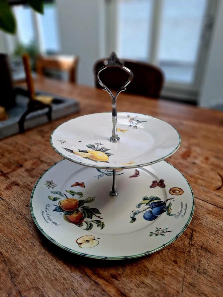 Vintage Bonbonnière met Fruitmotief, Huis en Inrichting, Woonaccessoires | Etagères, Gebruikt, Ophalen of Verzenden