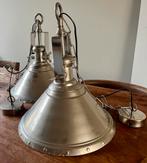 2 verchroomde scheepslampen 38cm, Huis en Inrichting, Lampen | Hanglampen, Ophalen of Verzenden, Gebruikt, Overige materialen