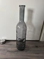 Fles vaas grijs, Huis en Inrichting, Woonaccessoires | Vazen, Ophalen of Verzenden, Zo goed als nieuw, Overige kleuren, Glas