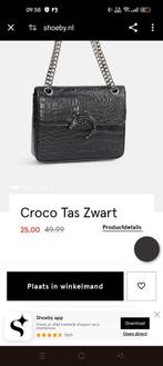 Croco tas zwart van Shoeby Nicolette, Sieraden, Tassen en Uiterlijk, Tassen | Damestassen, Nieuw, Ophalen of Verzenden, Zwart