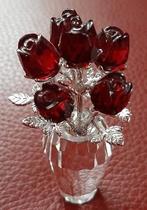 Swarovski vaas rode  rozen, Verzamelen, Swarovski, Ophalen of Verzenden, Zo goed als nieuw, Figuurtje