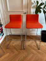 Vintage barkrukken (2 stuks), 2 krukken, Ophalen, Zo goed als nieuw, 60 tot 90 cm