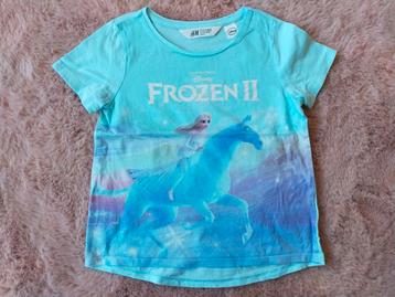 Zgan! Mooi blauw Frozen 2 shirt van H&M! Mt.110/116 beschikbaar voor biedingen