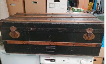 prachtige houten kist - dekenkist - bagagekist beschikbaar voor biedingen