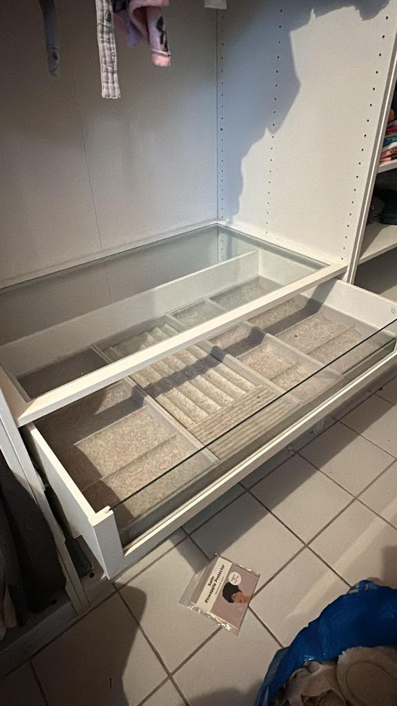 2 Ikea pax lades komplement glasplaat inzet vakken, Doe-het-zelf en Verbouw, Glas en Ramen, Zo goed als nieuw, Glasplaat, Minder dan 80 cm