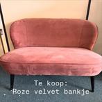 Oudroze Velvet Bankje - Trouwbankje, Huis en Inrichting, Banken | Sofa's en Chaises Longues, Ophalen, Gebruikt, Minder dan 75 cm