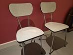 2 mooie vintage witte formica stoelen, Huis en Inrichting, Stoelen, Ophalen, Gebruikt, Twee, Wit